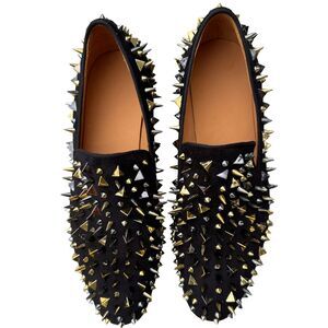 Black Studded Loafers Men’s 45 (12) Red Sole Style
